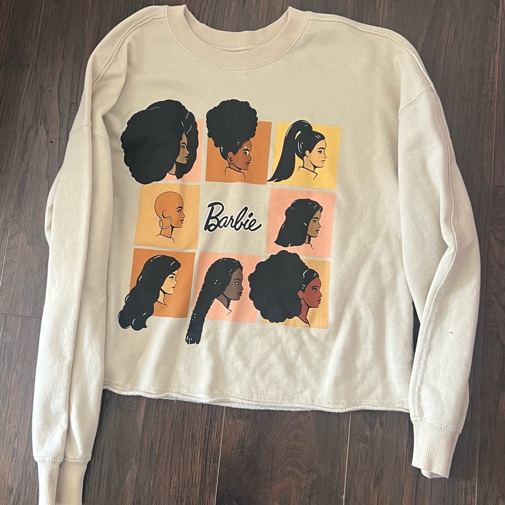 Mattel Barbie Graphic Beige Sweatshirt